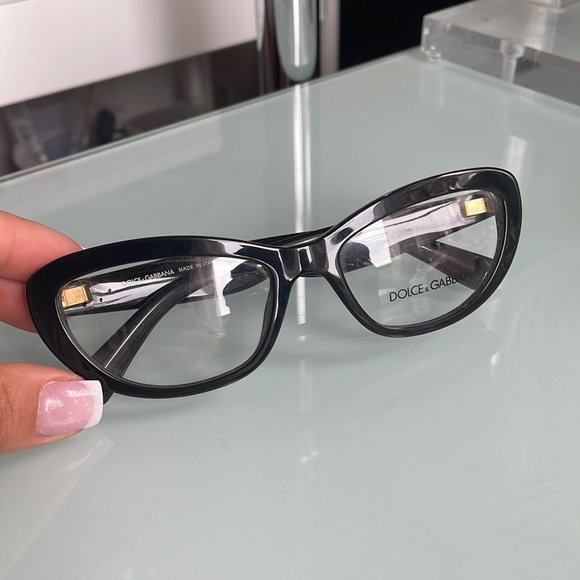 Dolce & Gabbana black and cheetah print cat-eye prescription frames - Picture 2 of 7